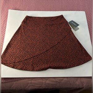 Eddie Bauer Brown and Black Asymmetrical Wrap Mini Skirt